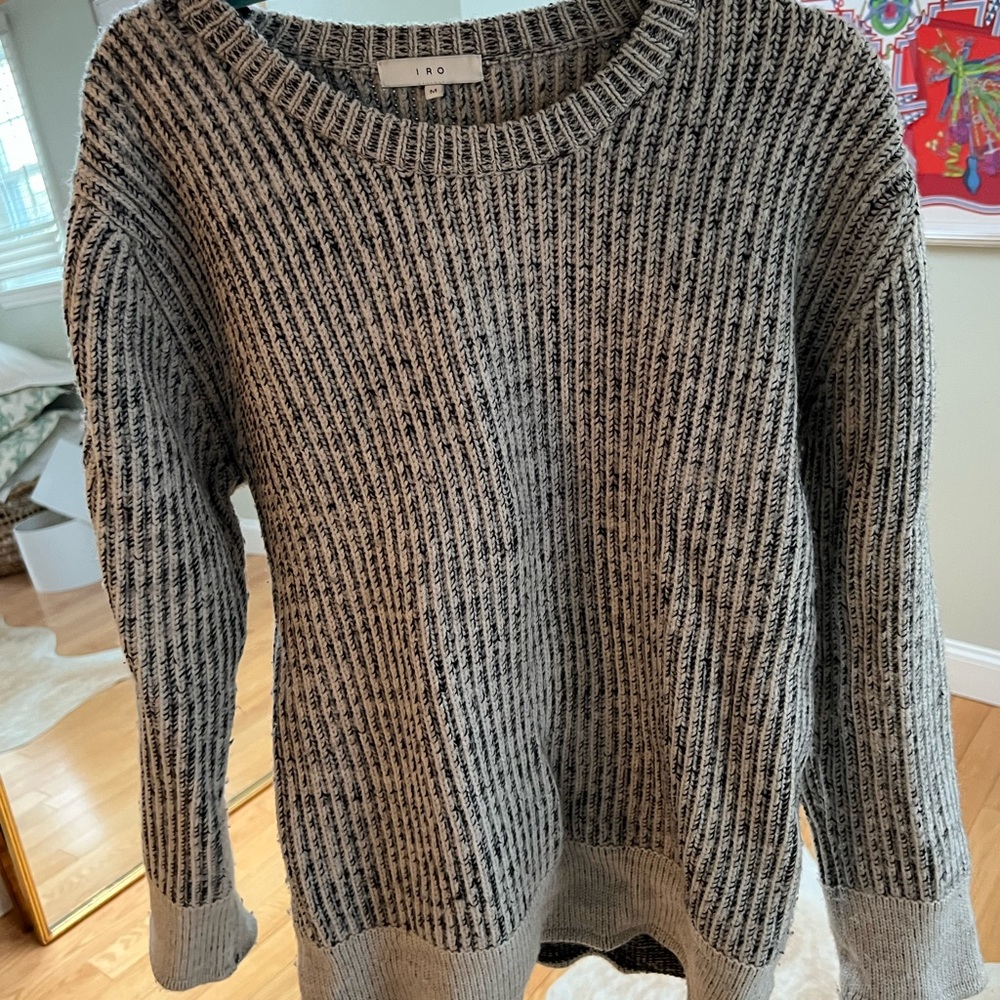 IRO Manouka Sweater Grey Wool Oversized Zipper